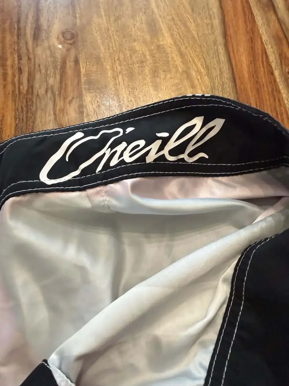 Y2K O'Neill Men's Black, Red, and White Board Shorts, Size 38